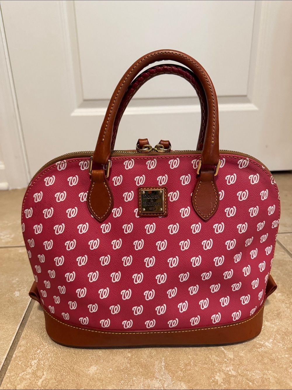 Dooney & Bourke Washington Nationals Signature Logo Dome Satchel